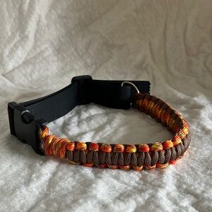 Brown and Orange macramé Dog Collar -27
